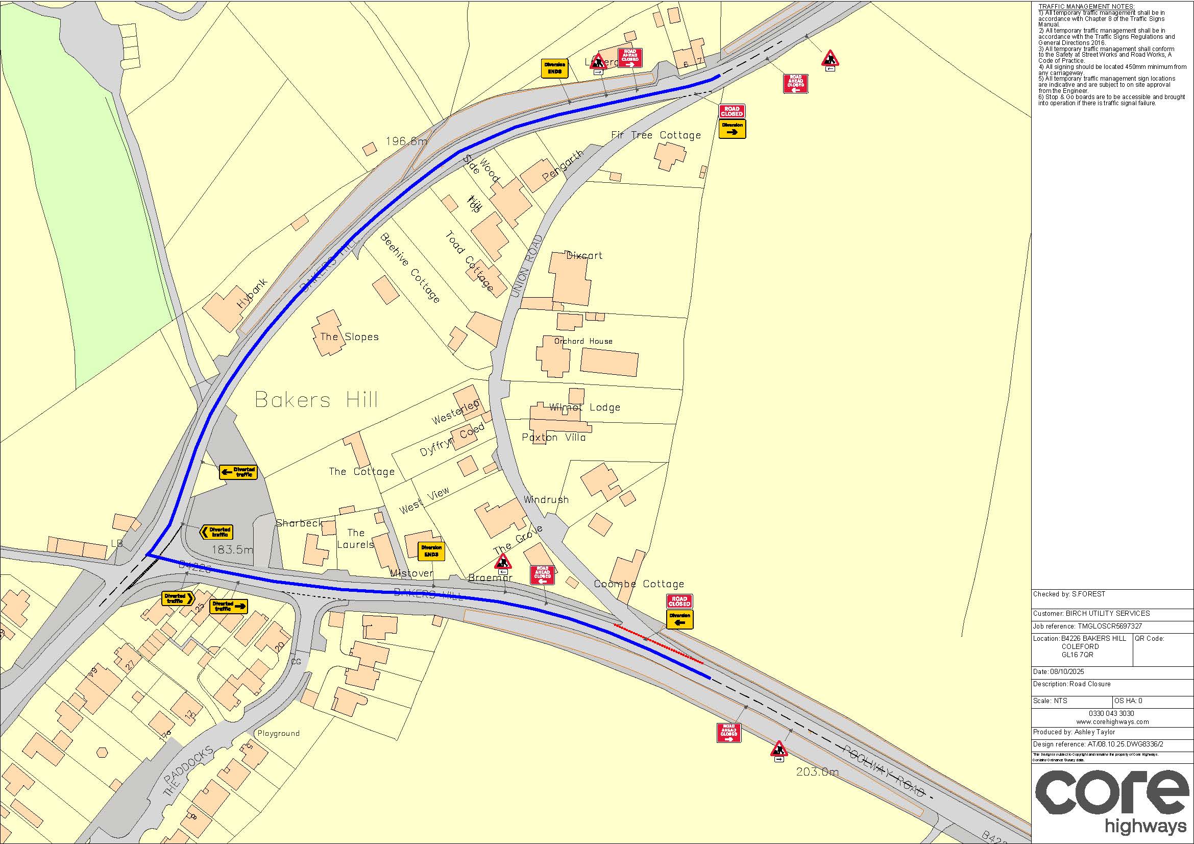 Union Road, Coleford. Closure 3rd February 2026 09:00 – 16:00 for National Grid Works